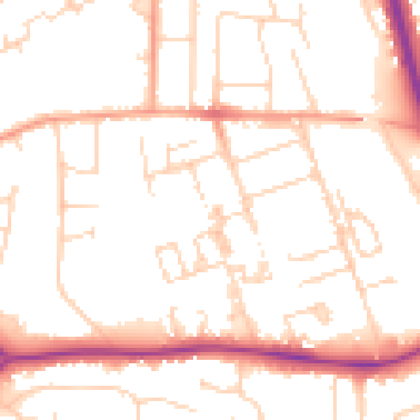 Daytime road noise heatmap for PE3 6HP