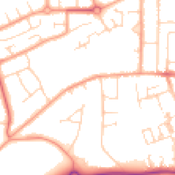 Daytime road noise heatmap for PE3 6LH