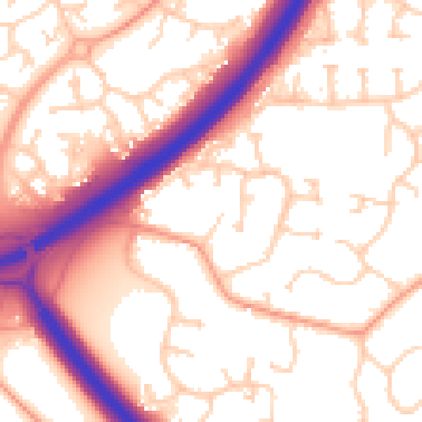 Daytime road noise heatmap for PE3 6LZ