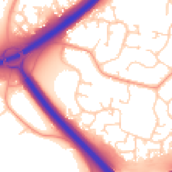 Daytime road noise heatmap for PE3 6ST