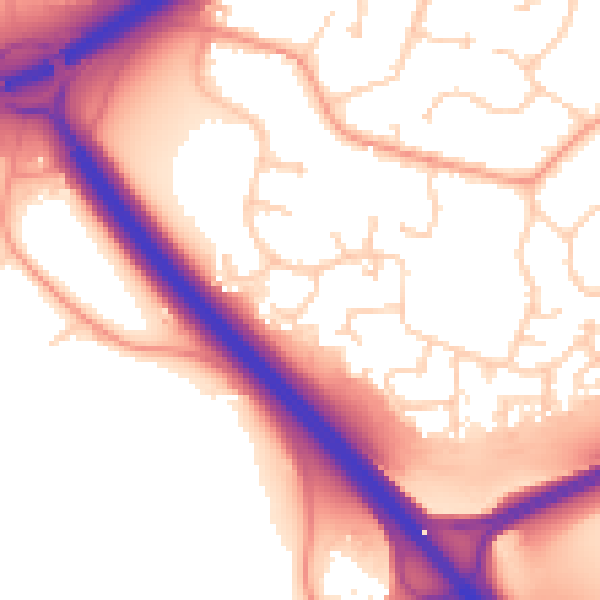 Daytime road noise heatmap for PE3 6SY