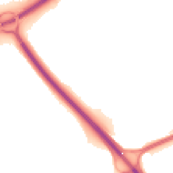 Night-time road noise heatmap for PE3 6SY