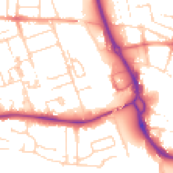 Daytime road noise heatmap for PE3 6US