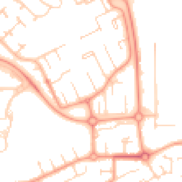 Daytime road noise heatmap for PE3 7AR