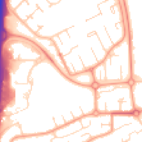 Daytime road noise heatmap for PE3 7BG