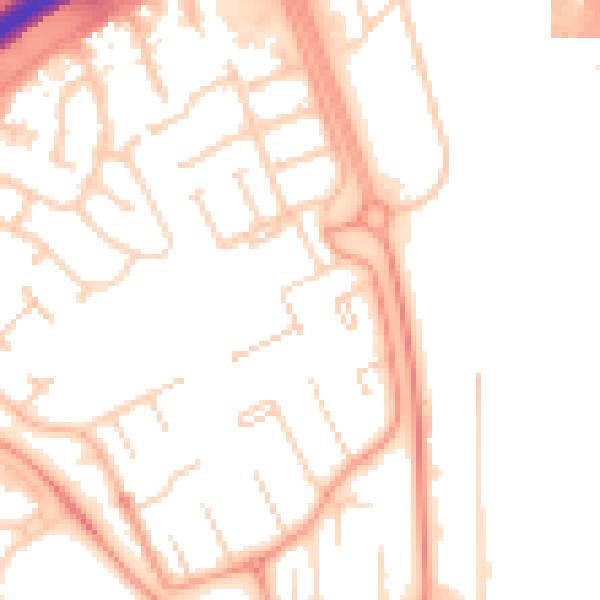 Daytime road noise heatmap for PE3 7DX