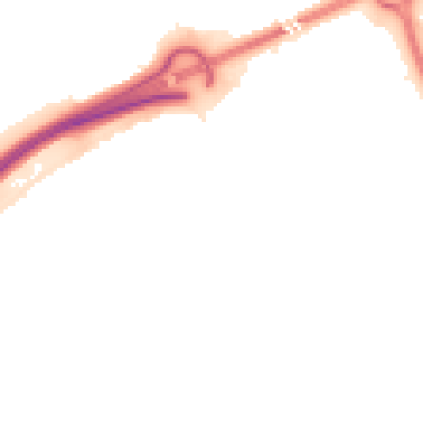 Night-time road noise heatmap for PE3 7JE