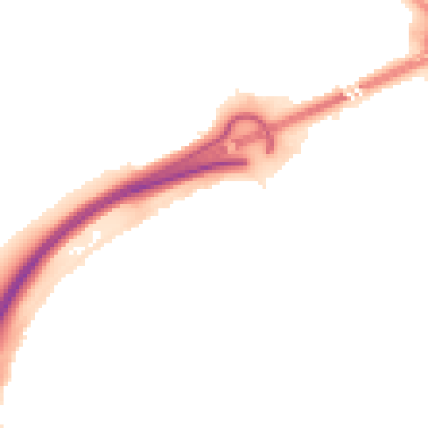 Night-time road noise heatmap for PE3 7LX