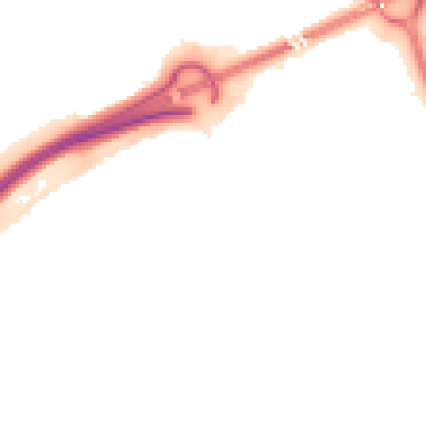 Night-time road noise heatmap for PE3 7NB