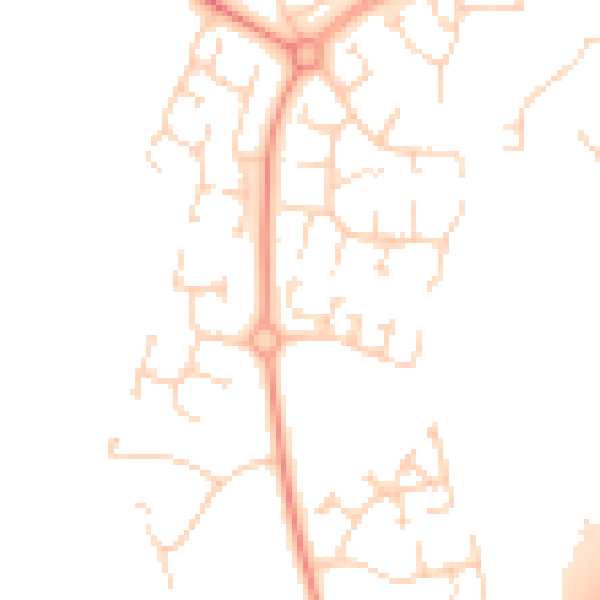Daytime road noise heatmap for PE3 8JA