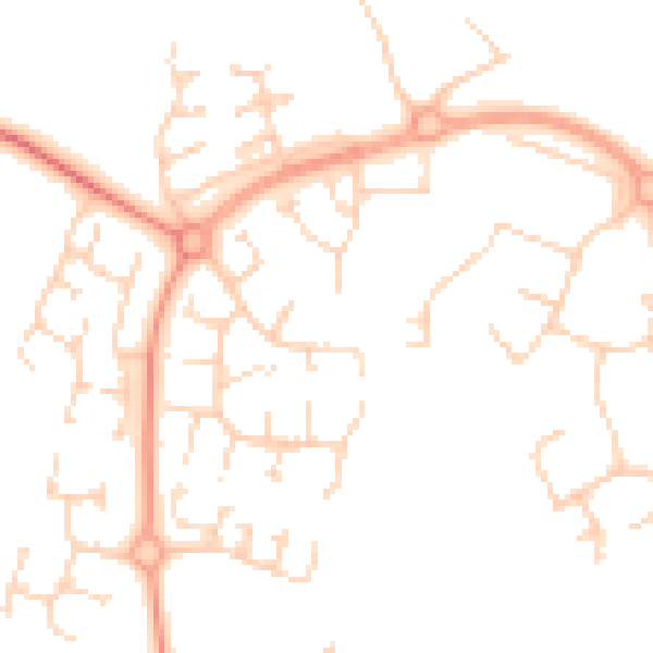 Daytime road noise heatmap for PE3 8JU
