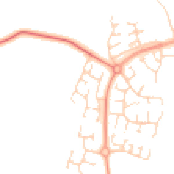 Daytime road noise heatmap for PE3 8LA