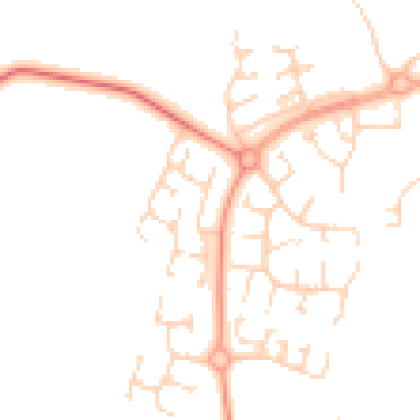 Daytime road noise heatmap for PE3 8LD