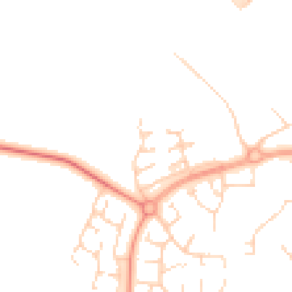 Daytime road noise heatmap for PE3 8SG