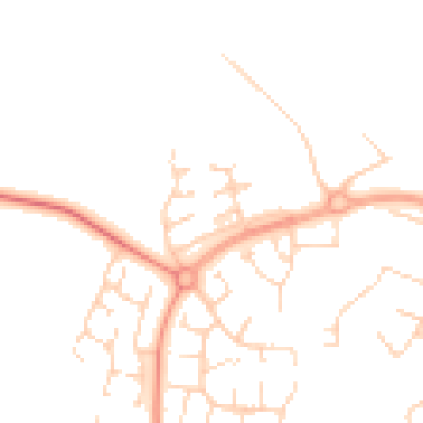 Daytime road noise heatmap for PE3 8SH