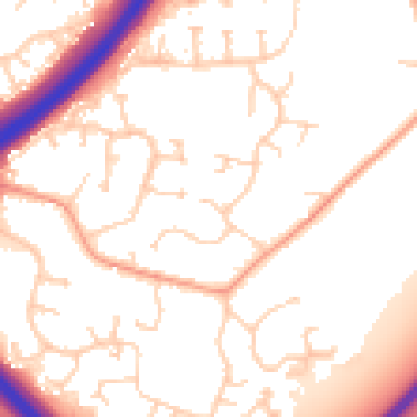 Daytime road noise heatmap for PE3 9NW