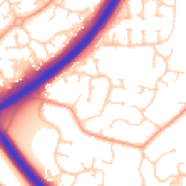 Daytime road noise heatmap for PE3 9QU