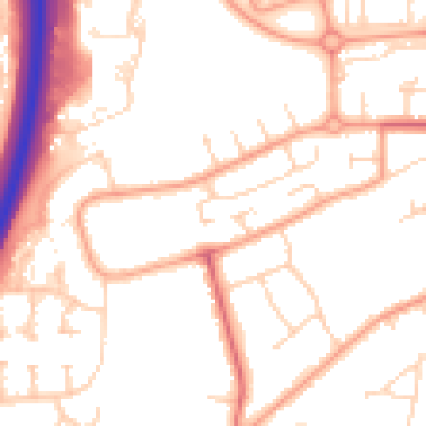 Daytime road noise heatmap for PE3 9RD