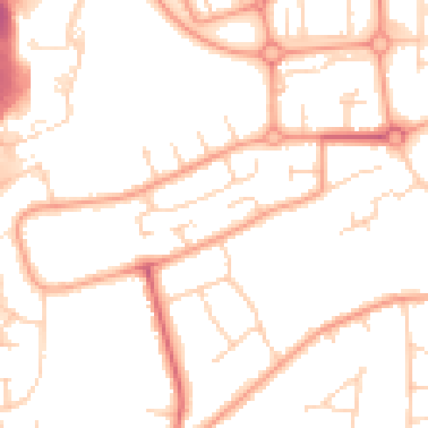 Daytime road noise heatmap for PE3 9RG