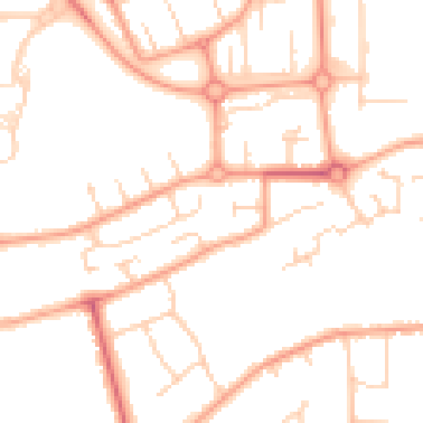 Daytime road noise heatmap for PE3 9RP