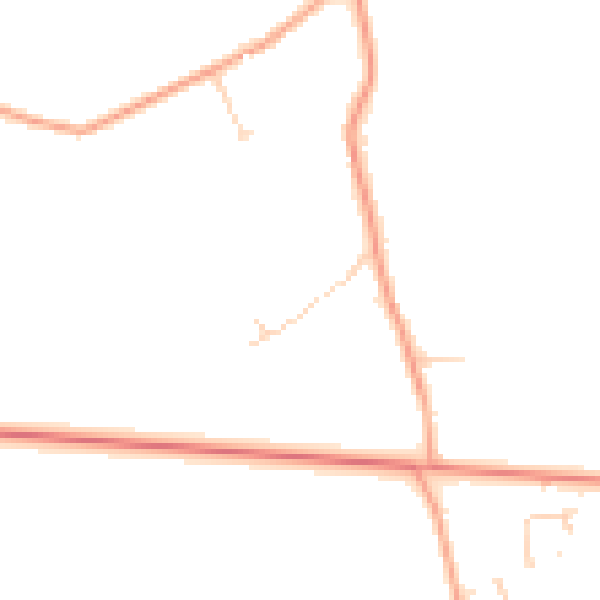 Daytime road noise heatmap for PE32 1AP