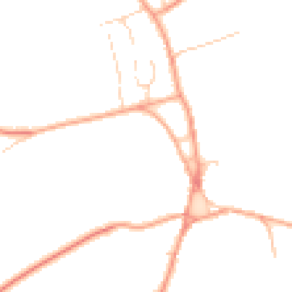 Daytime road noise heatmap for PE32 2JE