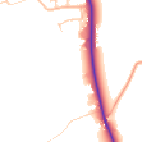 Daytime road noise heatmap for PE33 0BG