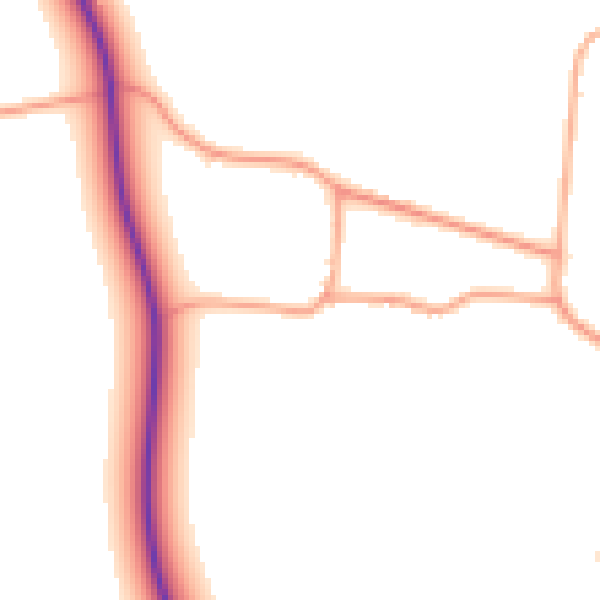 Daytime road noise heatmap for PE33 0DS