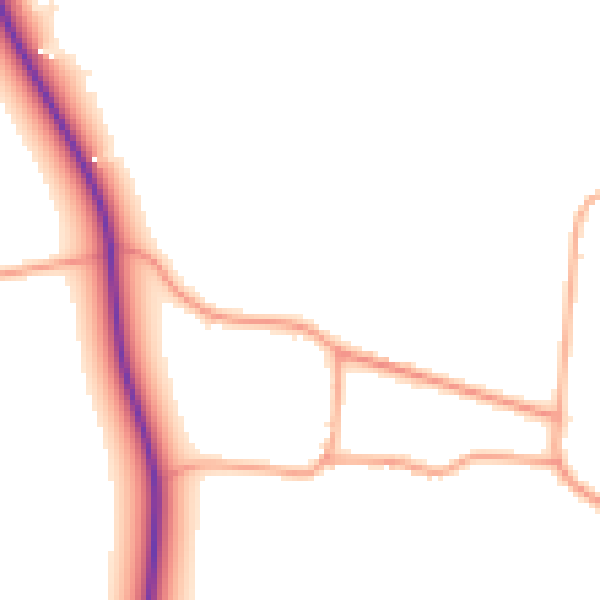 Daytime road noise heatmap for PE33 0ED