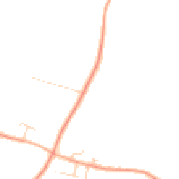 Daytime road noise heatmap for PE33 0EJ