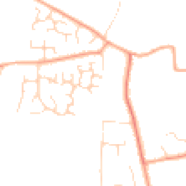 Daytime road noise heatmap for PE33 0EY