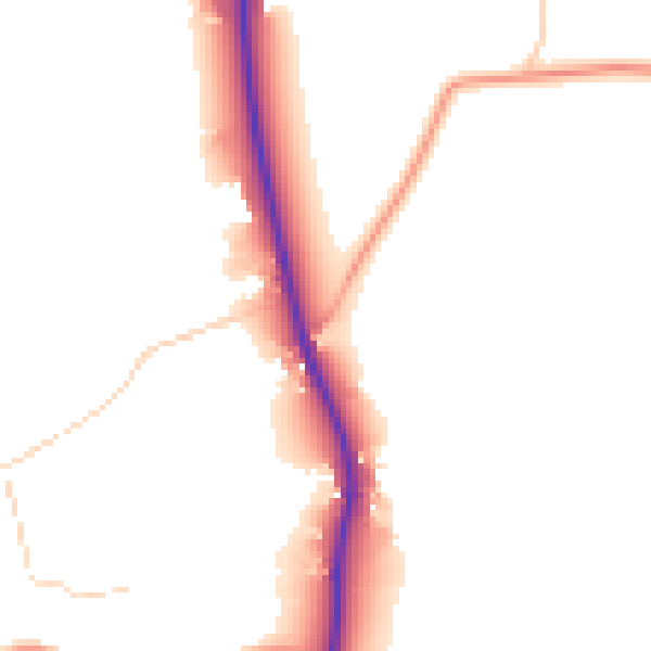 Daytime road noise heatmap for PE33 0FB