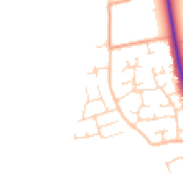 Daytime road noise heatmap for PE33 0QA