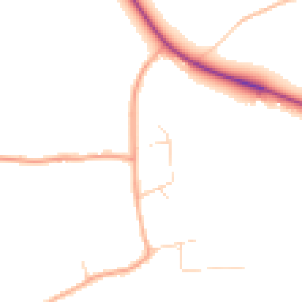 Daytime road noise heatmap for PE33 0QW