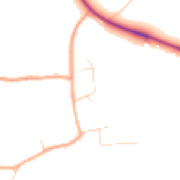 Daytime road noise heatmap for PE33 0QY