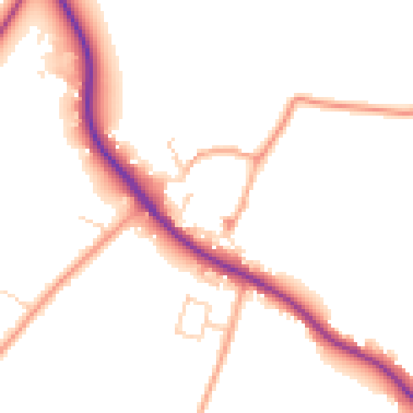 Daytime road noise heatmap for PE33 9AP
