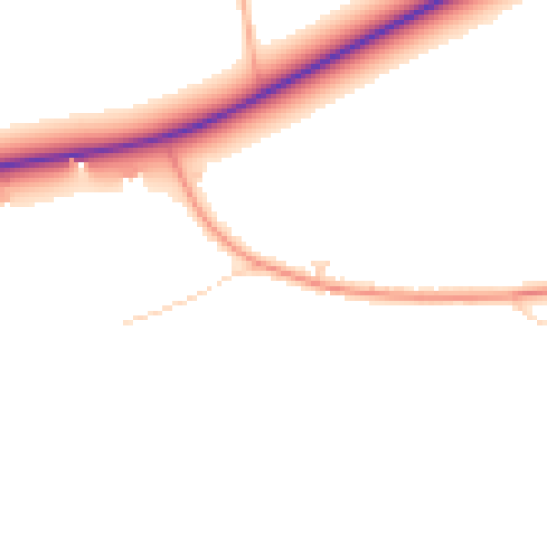 Daytime road noise heatmap for PE33 9DY