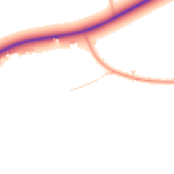 Daytime road noise heatmap for PE33 9DZ