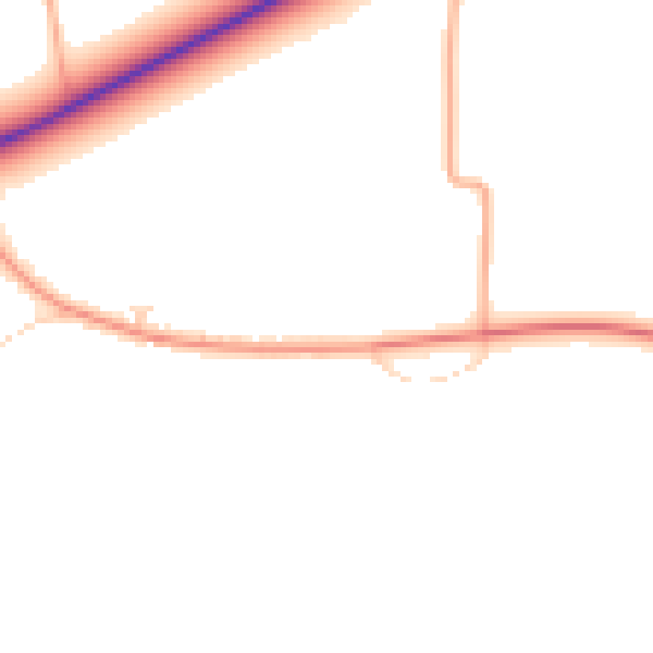Daytime road noise heatmap for PE33 9EA
