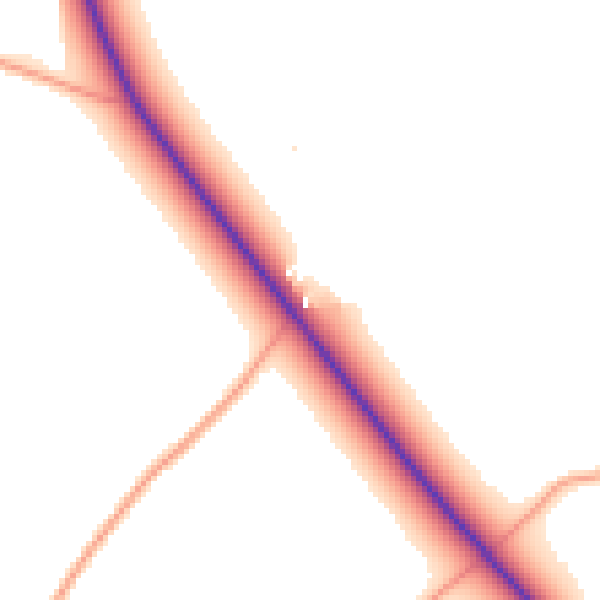 Daytime road noise heatmap for PE33 9ED