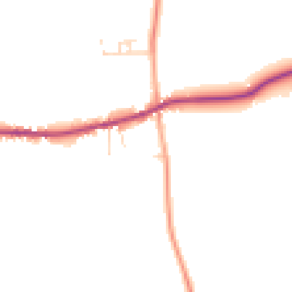 Daytime road noise heatmap for PE33 9EP