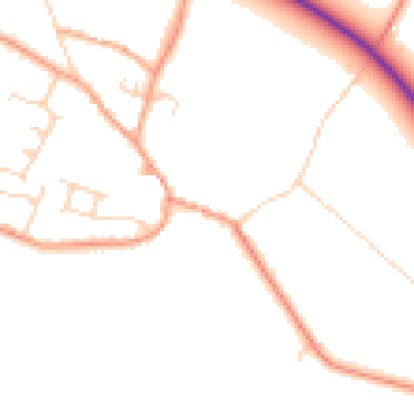 Daytime road noise heatmap for PE33 9SF