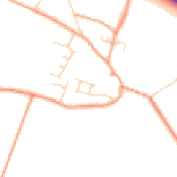 Daytime road noise heatmap for PE33 9SG