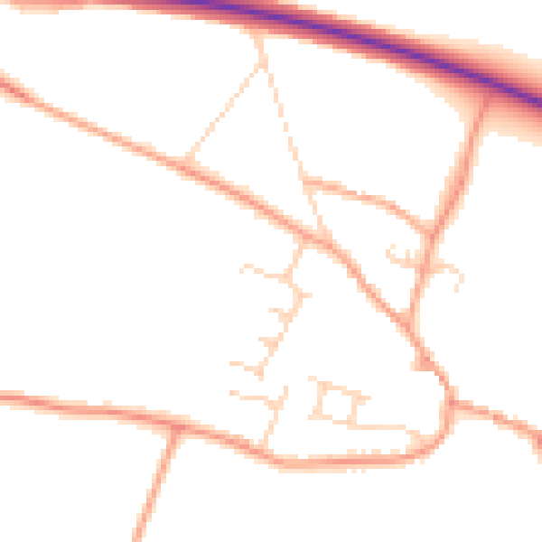 Daytime road noise heatmap for PE33 9SP