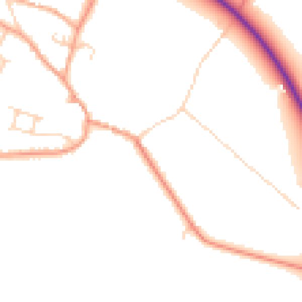 Daytime road noise heatmap for PE33 9TB