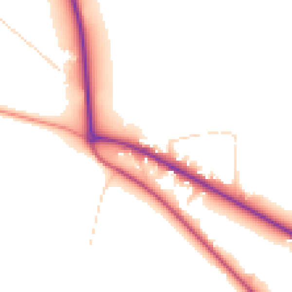 Daytime road noise heatmap for PE33 9TF