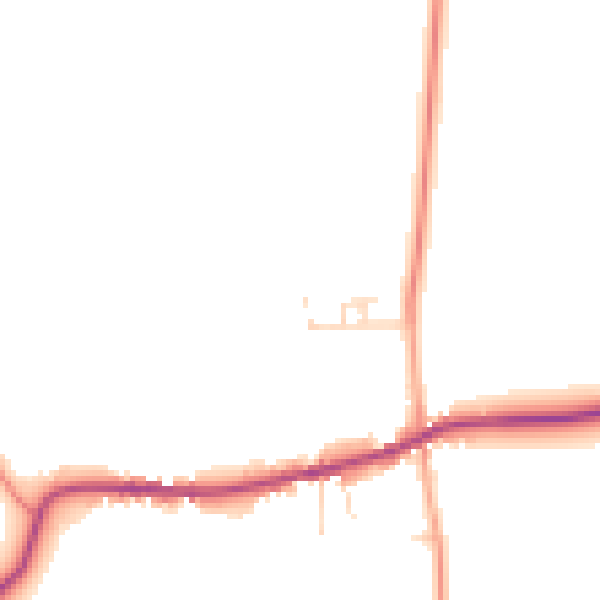 Daytime road noise heatmap for PE33 9UL