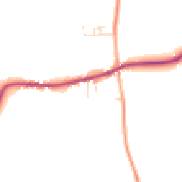 Daytime road noise heatmap for PE33 9UR