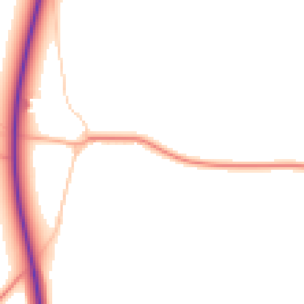 Daytime road noise heatmap for PE34 3HX