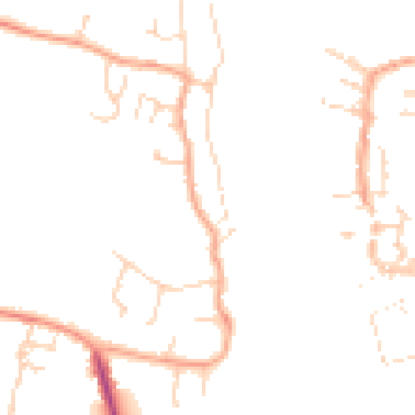 Daytime road noise heatmap for PE34 3JN